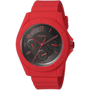 Bracelet de montre (Combinaison bracelet + cas) Fossil FS5289 Silicone Rouge 22mm